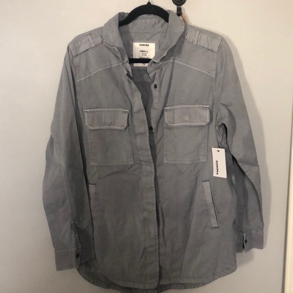 Woman’s size S grey  utility long sleeve shirt new with tags